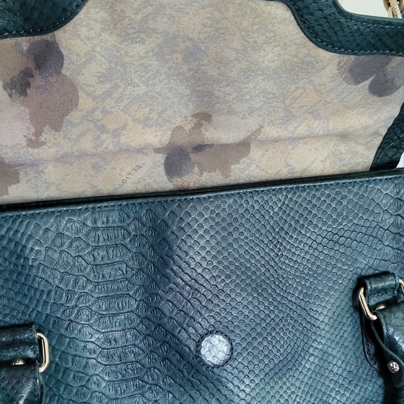 Elliott Lucca Leather Snake Print Crossbody Top Handle Bag - Picture 14 of 16